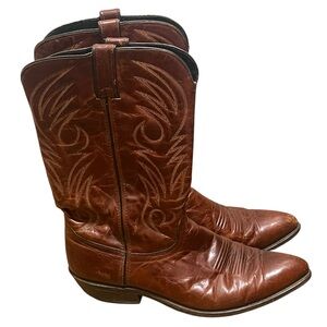 Code West men’s vintage brown leather western cowboy boots Made in the USA